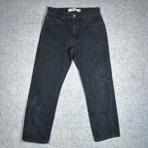 vintage Levi's 505 Denim Jeans Mens 32x30 Black Straight Leg Workwear 2000s